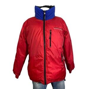 Guess Jeans 90s USA Reversible Down Bomber Puffer Jacket Vintage XL